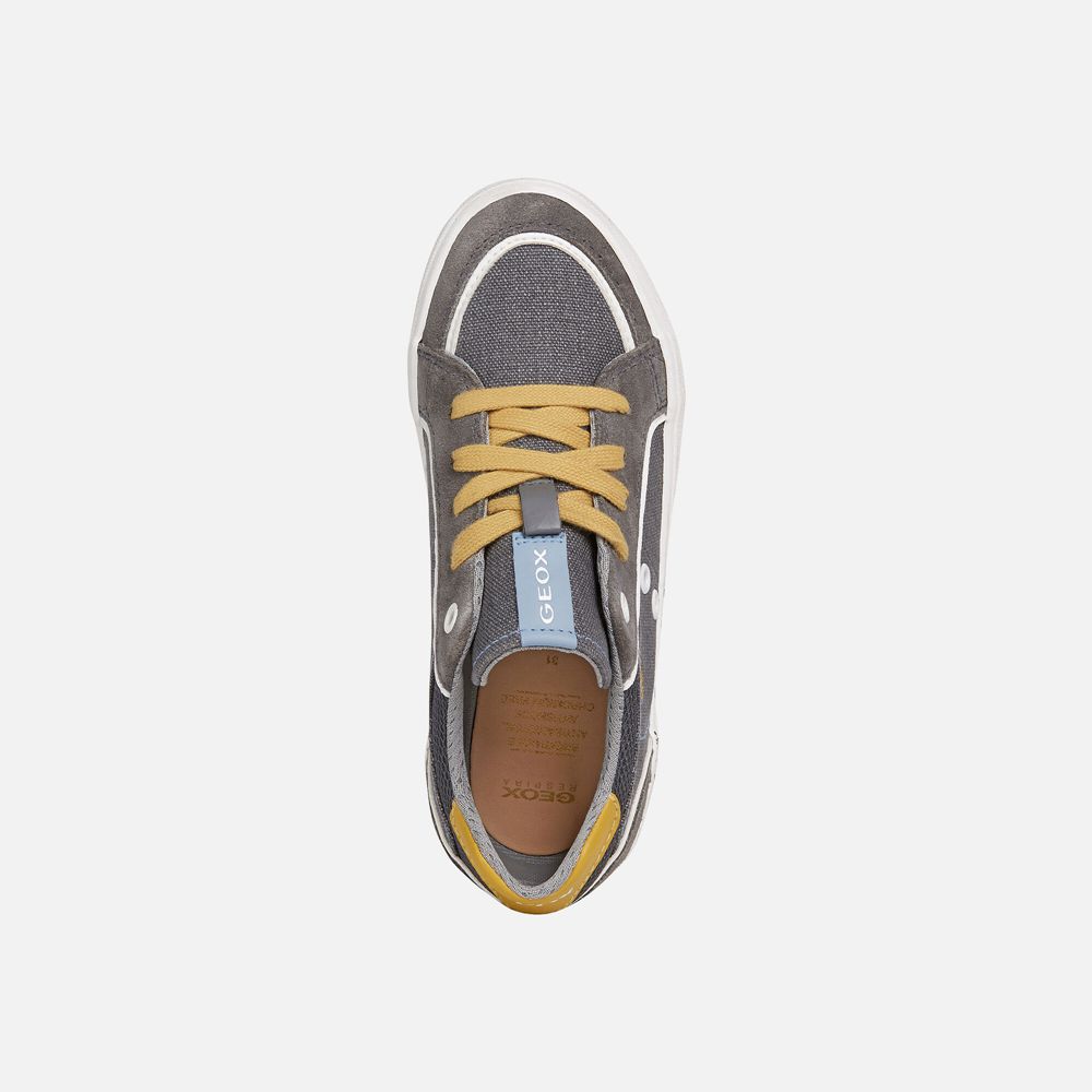 Geox Sneakers Grey/Yellow Alonisso - Geox Boys Shoes - RBHLAZ152